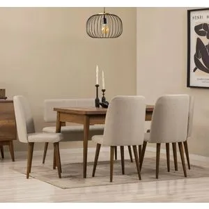 Vina - Walnut, Cream Walnut
Cream Extendable Dining Table & Chairs Set (6 Pieces)