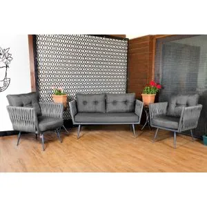 Violet - Grey (1+1+2) Grey Garden Lounge Set