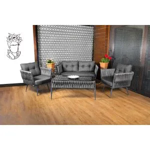 Violet - Sivi Vrtni Lounge Set (1+1+2+S)