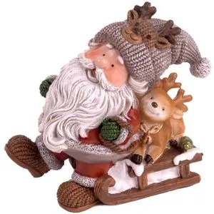 Viter Novogodišnja figurica Deda Mraz na sankama h8cm
