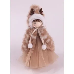 Viter Novogodišnji ukras damica u bundi