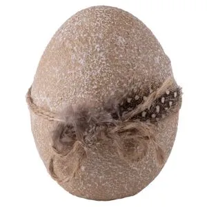 Viter Uskršnje jaje natur sa perom h8,4 cm