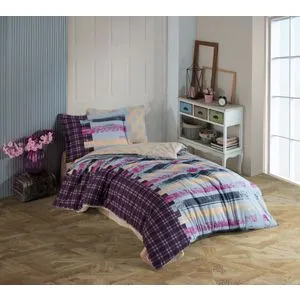 Vivaldi - Set pokrivača od pamuka u sivoj, ljubičastoj, žutoj i plavoj boji