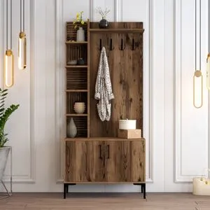 Viyana D - Stalak za hodnik od orahovog drveta