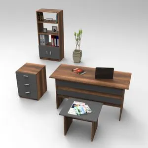 Vo11-Ba Walnut
Anthracite Office Furniture Set