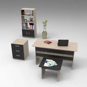 Vo11-Ob Oak
Black Office Furniture Set