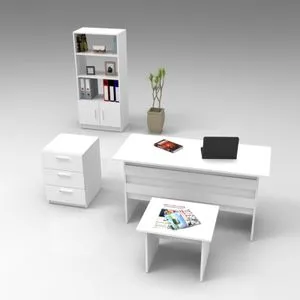 Vo11-W White Office Furniture Set