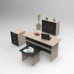 Vo12-Ob Oak
Black Office Furniture Set