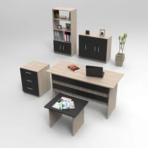 Vo14-Ob Oak
Black Office Furniture Set