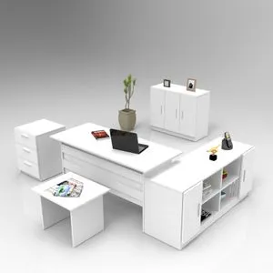 Vo16-W White Office Furniture Set