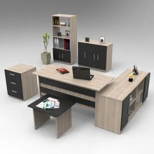 Vo17-Ob Oak
Black Office Furniture Set