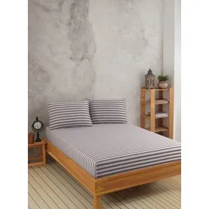 Water Yollu Saten - Brown Brown Double Sheet Set