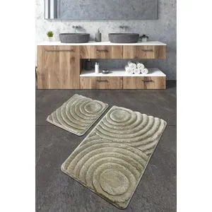 Wave - Set akrilnih kupatilskih prostirki od kamena (2 komada)