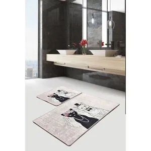 Wedding Multicolor Bathmat Set (2 Pieces)