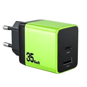 WEKOME Superbrzi Strujni GaN Punjac, 2-porta USB (3.0 i 3.1 tipC) 35W, zeleni WP-U36