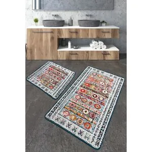 Weref Multicolor Bathmat Set (2 Pieces)
