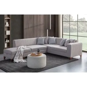 West Left - Krem ugaona sofa na razvlačenje