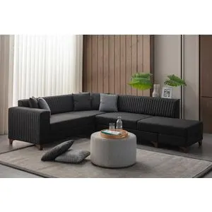 West Right - Antracitni Ugaoni Sofa-Krevet