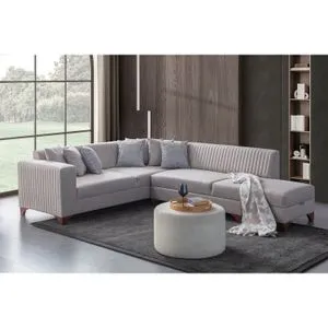West Right - Krem ugaona sofa na razvlačenje