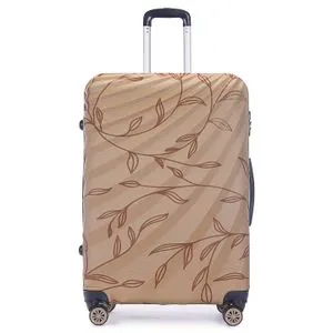 Wexta Wx-300 Yaprak Baskılı Large - Gold Gold Suitcase