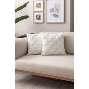 White 2025 White Cushion Cover Set (2 Pieces)