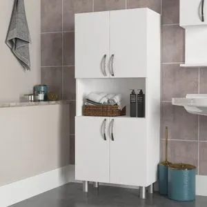 William - White White Bathroom Cabinet