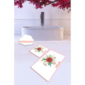 With Love Multicolor Bathmat Set (2 Pieces)