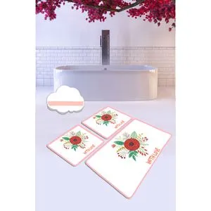 With Love Multicolor Bathmat Set (3 Pieces)