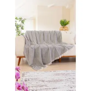 Woven Cozy - Tamnosiva Sofa Presvlaka