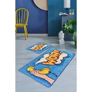Wow Multicolor Bathmat Set (2 Pieces)