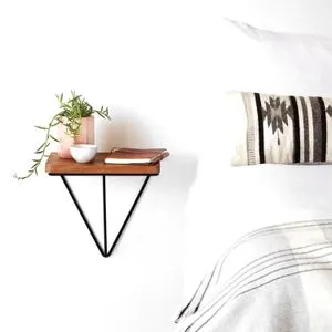 Wr037 Walnut
Black Decorative Wooden Wall Shelf