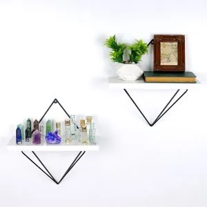 Wr060 Black
White Decorative Wooden Wall Shelf