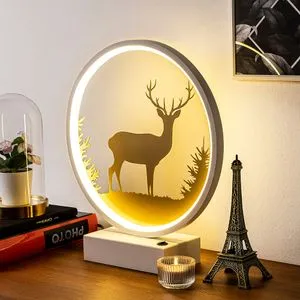 XMAS15 Bela Zlata Stolna Lampa