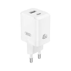 XO Kućni punjač od 45W (USB-C + USB-A) CE36, Beli