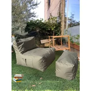Xxl Sedir - Beige Beige Bean Bag Set (2 Pieces)