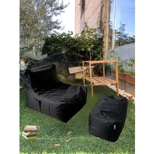 Xxl Sedir - Black Black Bean Bag Set (2 Pieces)