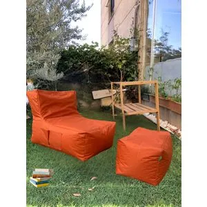 Xxl Sedir - Orange Orange Bean Bag Set (2 Pieces)