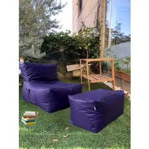 Xxl Sedir - Purple Purple Bean Bag Set (2 Pieces)