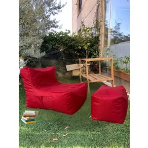 Xxl Sedir - Red Red Bean Bag Set (2 Pieces)