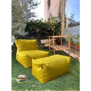 Xxl Sedir - Yellow Yellow Bean Bag Set (2 Pieces)