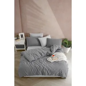Yarn Dyed - Anthracite Anthracite Single XXL Quilt Cover Set (DE)