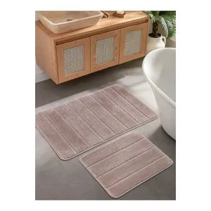 Yeni Cizgili - Set Tepiha za Kupatilo Mink Mink (2 Komada)