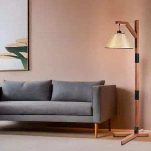 Yeni Liza Ceviz Lambader Pramit Açık Hasır Abajurlu Walnut
Beige Floor Lamp