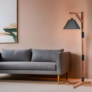 Yeni Liza Ceviz Lambader Pramit Hasır Siyah Abajurlu Walnut
Black Floor Lamp