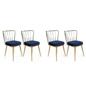 Yıldız-924 V4 Dark Blue
Gold
 Chair Set (4 Pieces)