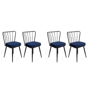 Yıldız-944 V4 Dark Blue
Black 
 Chair Set (4 Pieces)