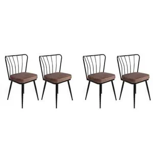 Yıldız-947 V4 Light Brown
Black Chair Set (4 Pieces)