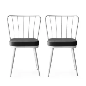 Yıldız - 962 V2 White Chair Set (2 Pieces)