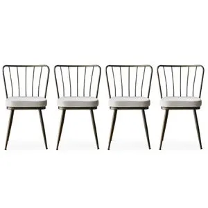 Yıldız - 985 V4 Mink Chair Set (4 Pieces)