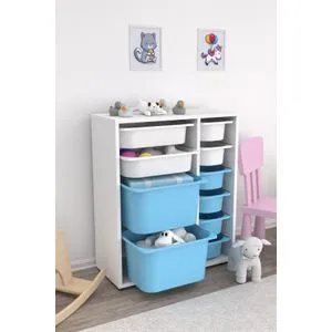 Zen 2D2K6U - Višenamenski Kabinet u Beloj i Plavoj Boji